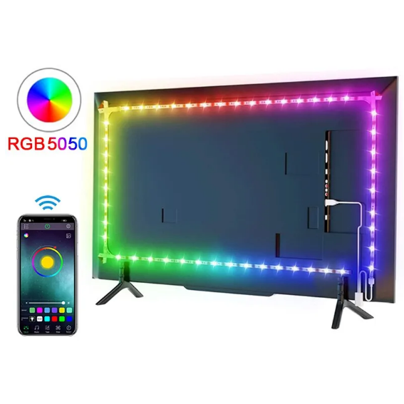 Farvede RGB 5050 Led Strip til TV  -15M