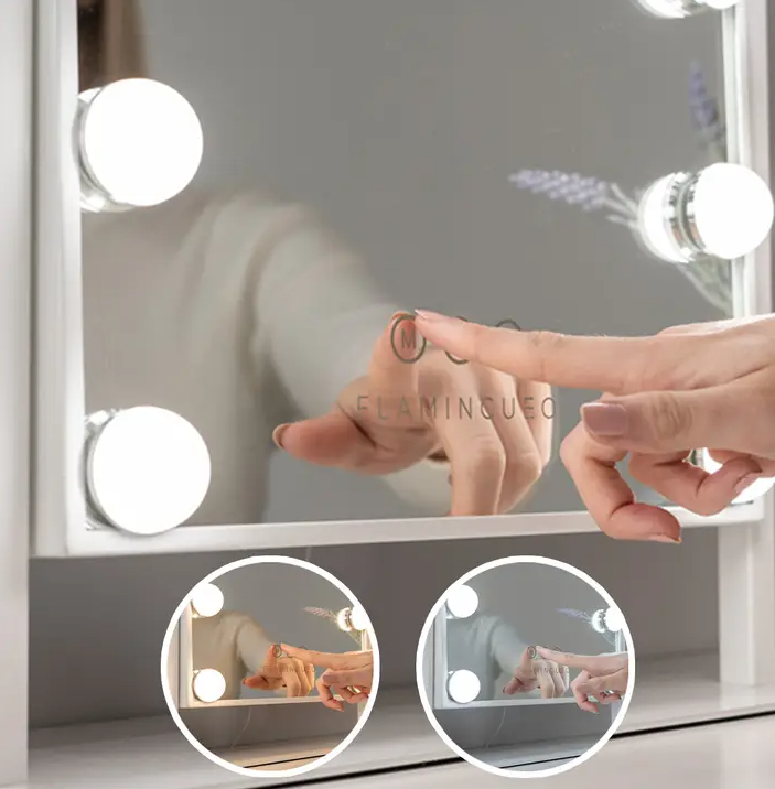 Makeup Hollywood spejle med 12 pærer