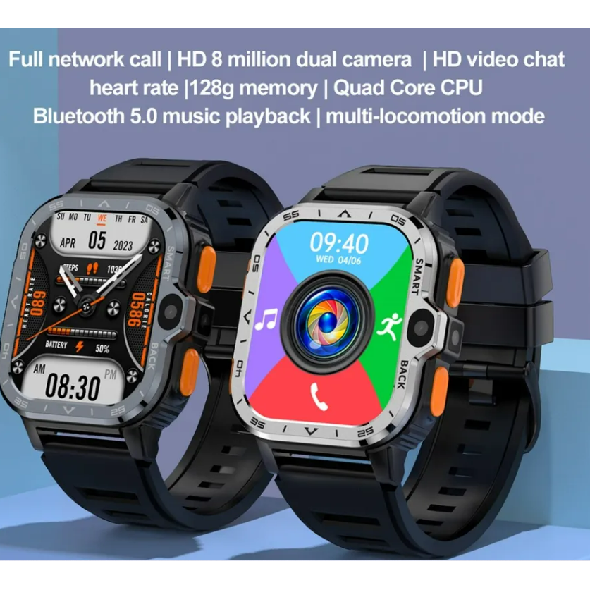 PGD SmartWatch 4G LTE GPS Wifi SIM-kort Dual Camera Robust 16/64G ROM