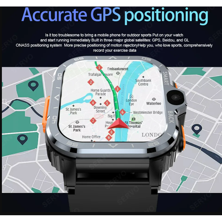 PGD SmartWatch 4G LTE GPS Wifi SIM-kort Dual Camera Robust 16/64G ROM