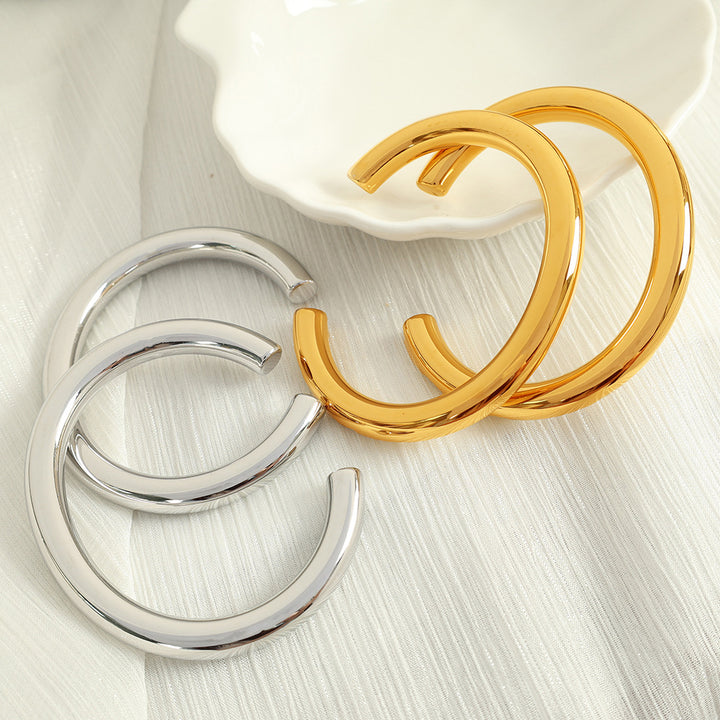 Chunky guldarmbånd til kvinder 18 karat forgyldte stretch armband