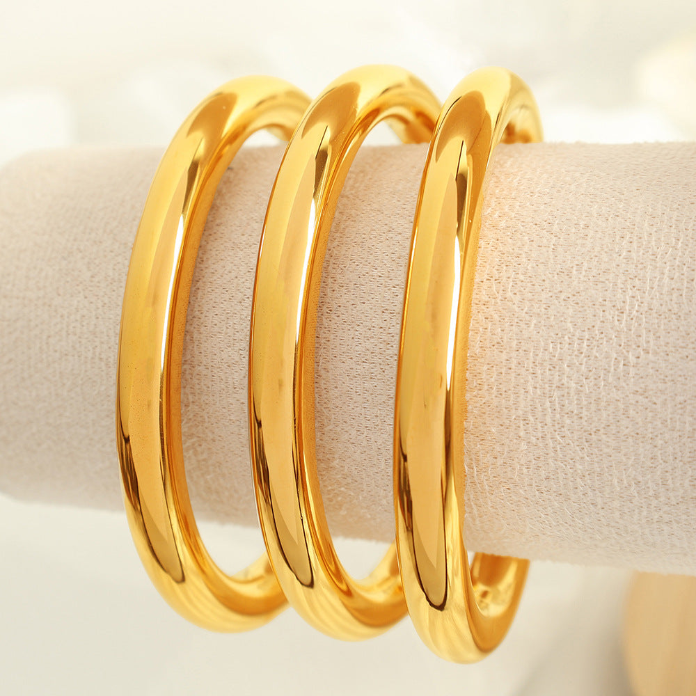 Chunky guldarmbånd til kvinder 18 karat forgyldte stretch armband
