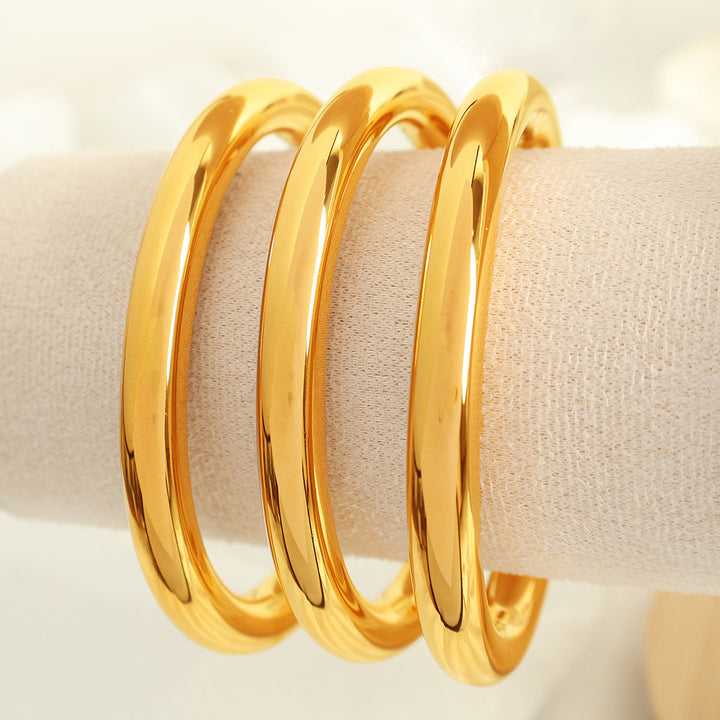 Chunky guldarmbånd til kvinder 18 karat forgyldte stretch armband