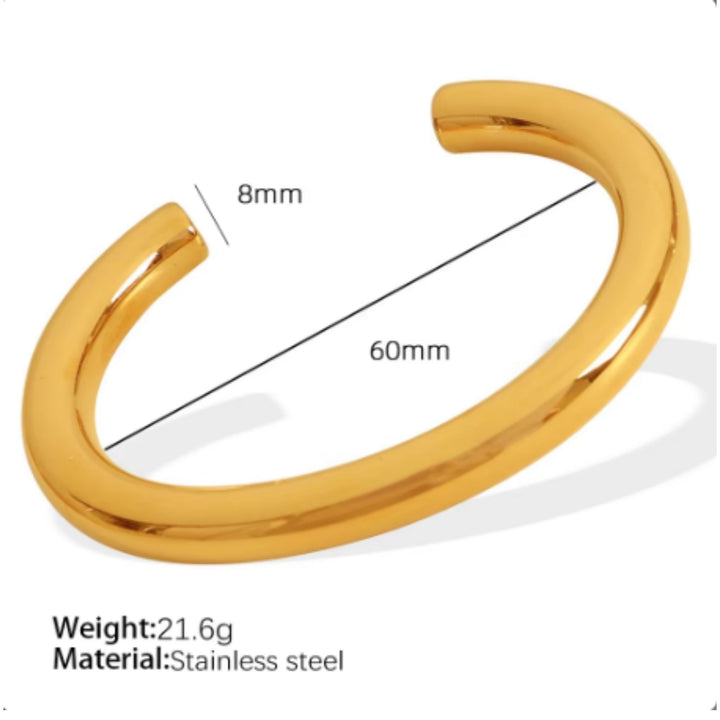 Chunky guldarmbånd til kvinder 18 karat forgyldte stretch armband
