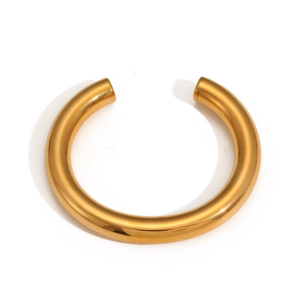 Chunky guldarmbånd til kvinder 18 karat forgyldte stretch armband