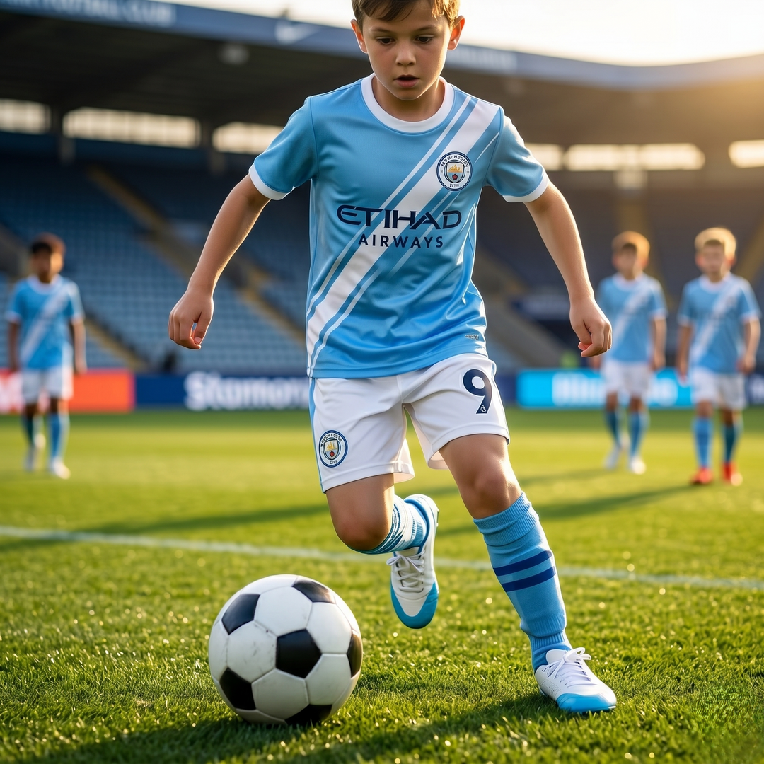 Manchester City Hjemmebanetrøje sæt til børn og unge 2025/2026