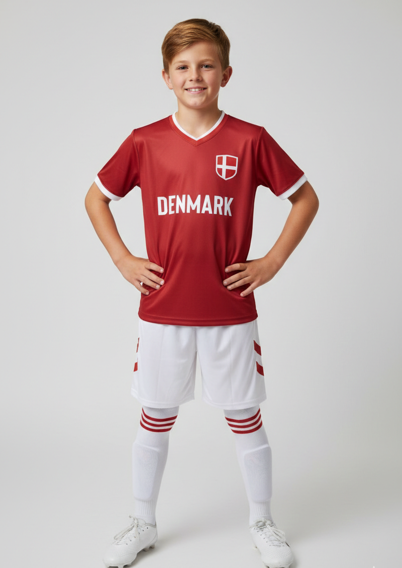 Fodboldtrøjer sæt til børn og unge-Danmark