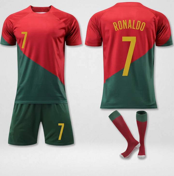 Portugal Ronaldo 7, Fodboldtrøjer 3-dele sæt til børn