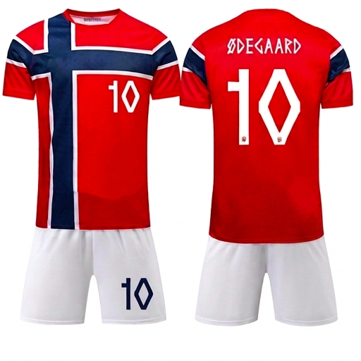 Ødegaard  nr 10, 3-dele fodboldstrøjer - Norge