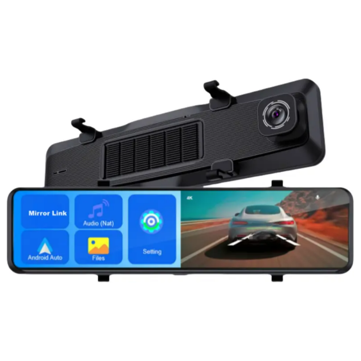 DASH CAM 12 tommer , Full 4K HD-DUAL LENS, Event Data Recorder (EDR) ,GPS-navigation