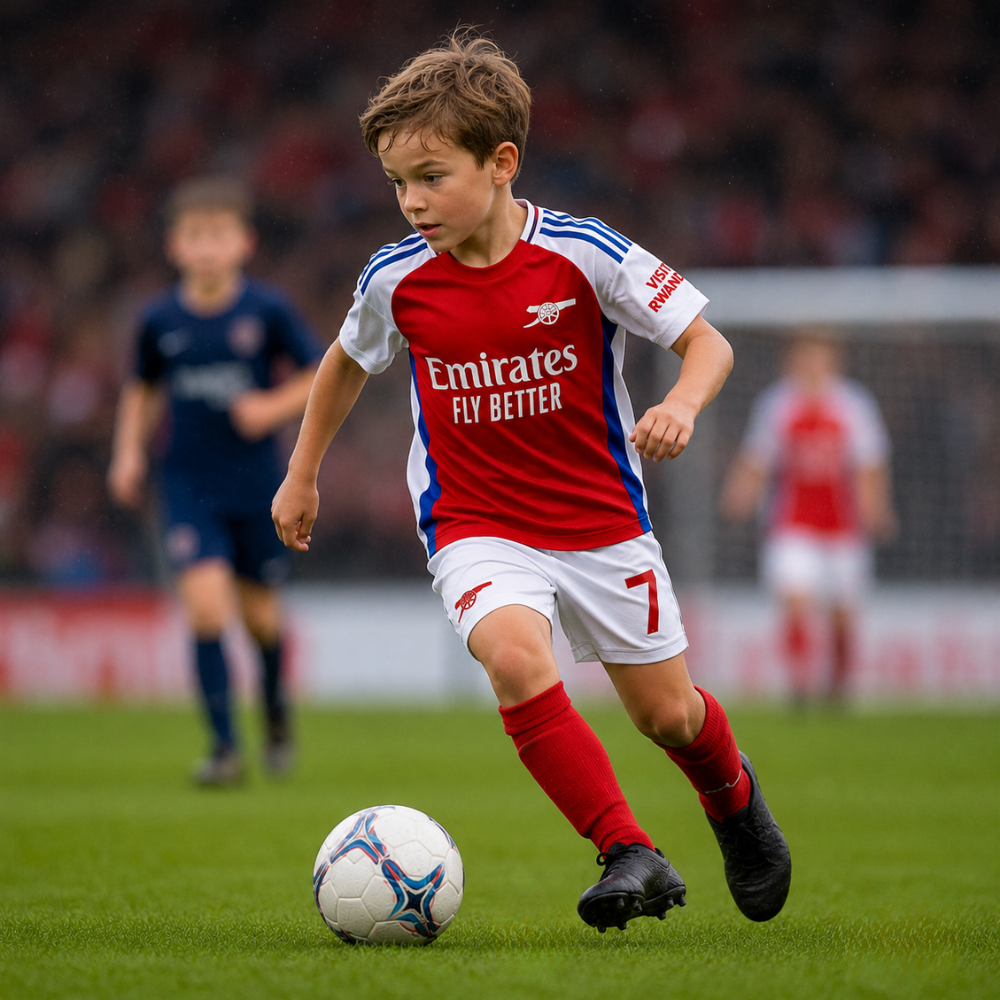 25-26 Arsenal Hjemmebane Børnefodboldtrøje Sæt