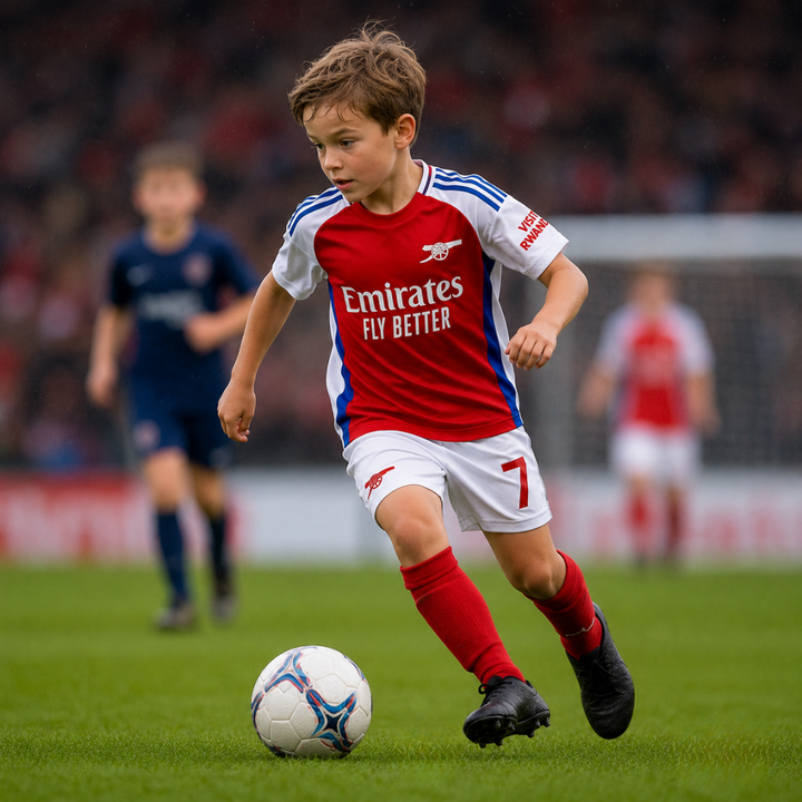 25-26 Arsenal Hjemmebane Børnefodboldtrøje Sæt