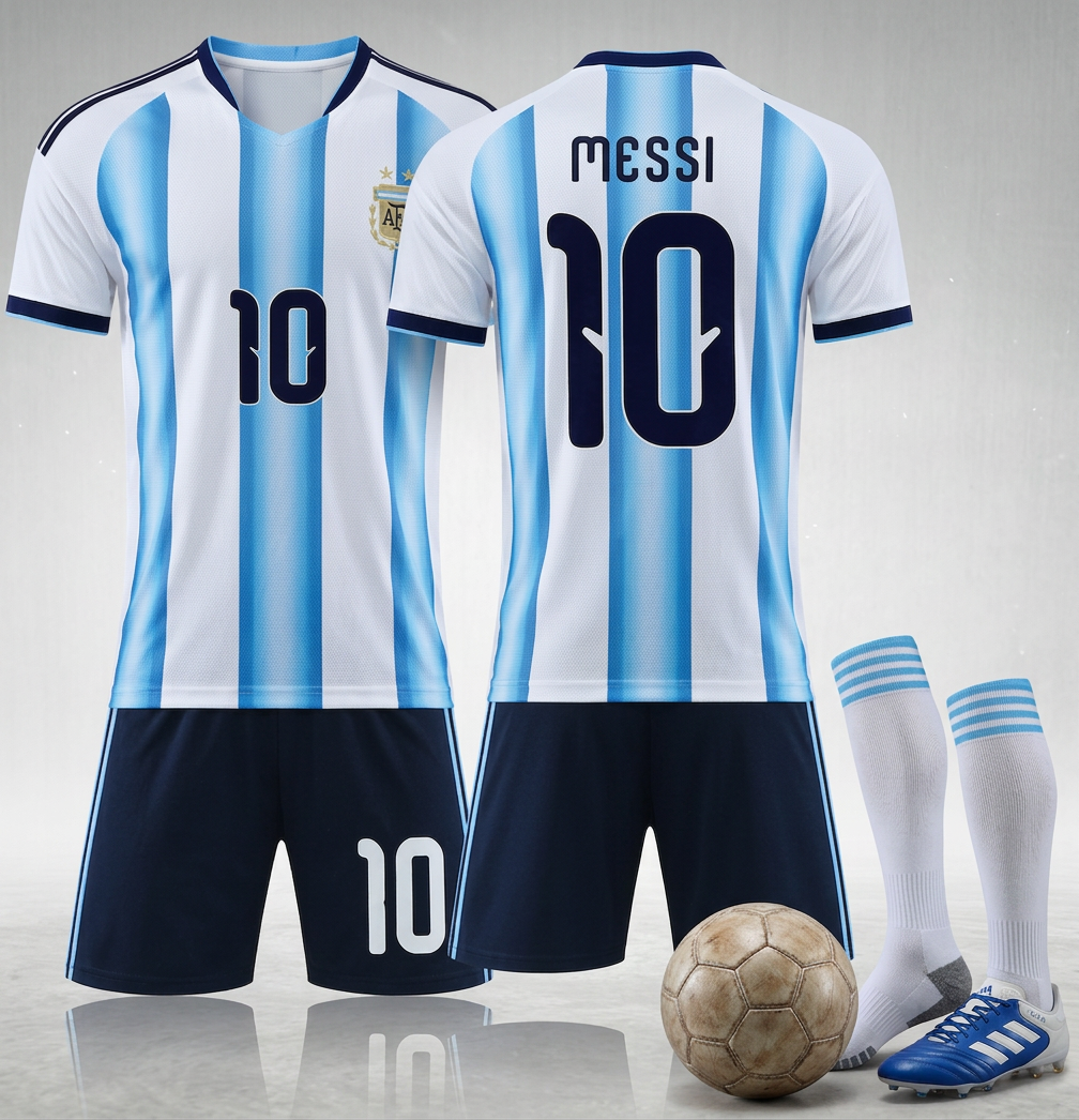 Fodboldtrøjer 3-dele sæt til børn og unge-Argentina
