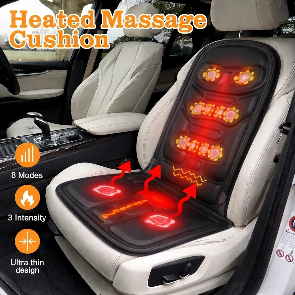 Helkropsmassagemåtte med sædepude til hjemme og bil