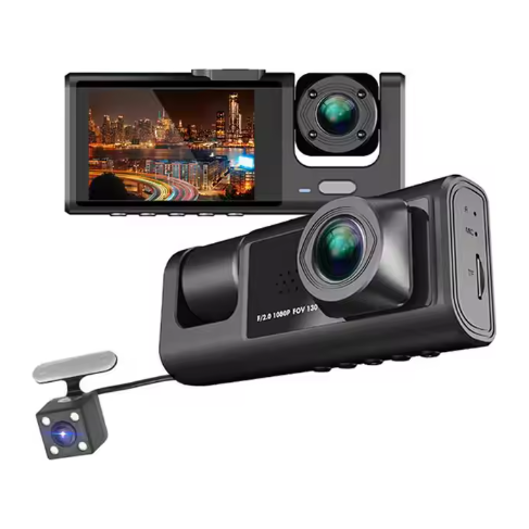 Dash cam 3-kanal bil DVR HD 1080P