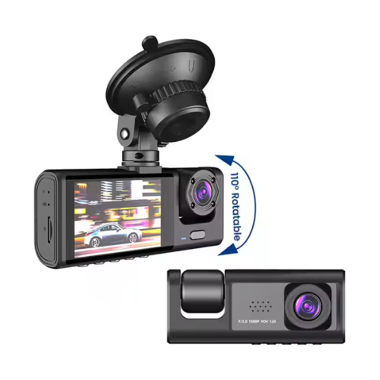 Dash cam 3-kanal bil DVR HD 1080P