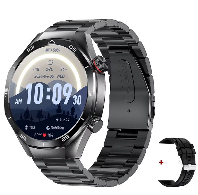 Herre smartwatchet med helbredsovervågning, sportssporing