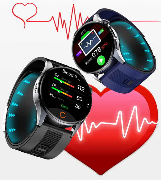 Smartwatch til mænd med EKG/blodkontrol/BMI/urinsyre/søvn/aspirationsmonitor