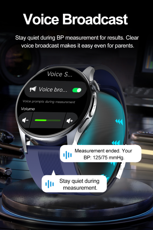 Smartwatch til mænd med EKG/blodkontrol/BMI/urinsyre/søvn/aspirationsmonitor
