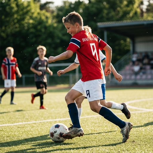 Haaland nr 9 , 3-dele fodboldstrøjer sæt-Norge