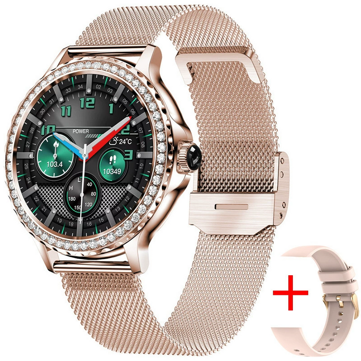 Meget avanceret  smartwatch til kvinder, opkaldsoptagelse, touchscreen, vandtæt fitness-tracker