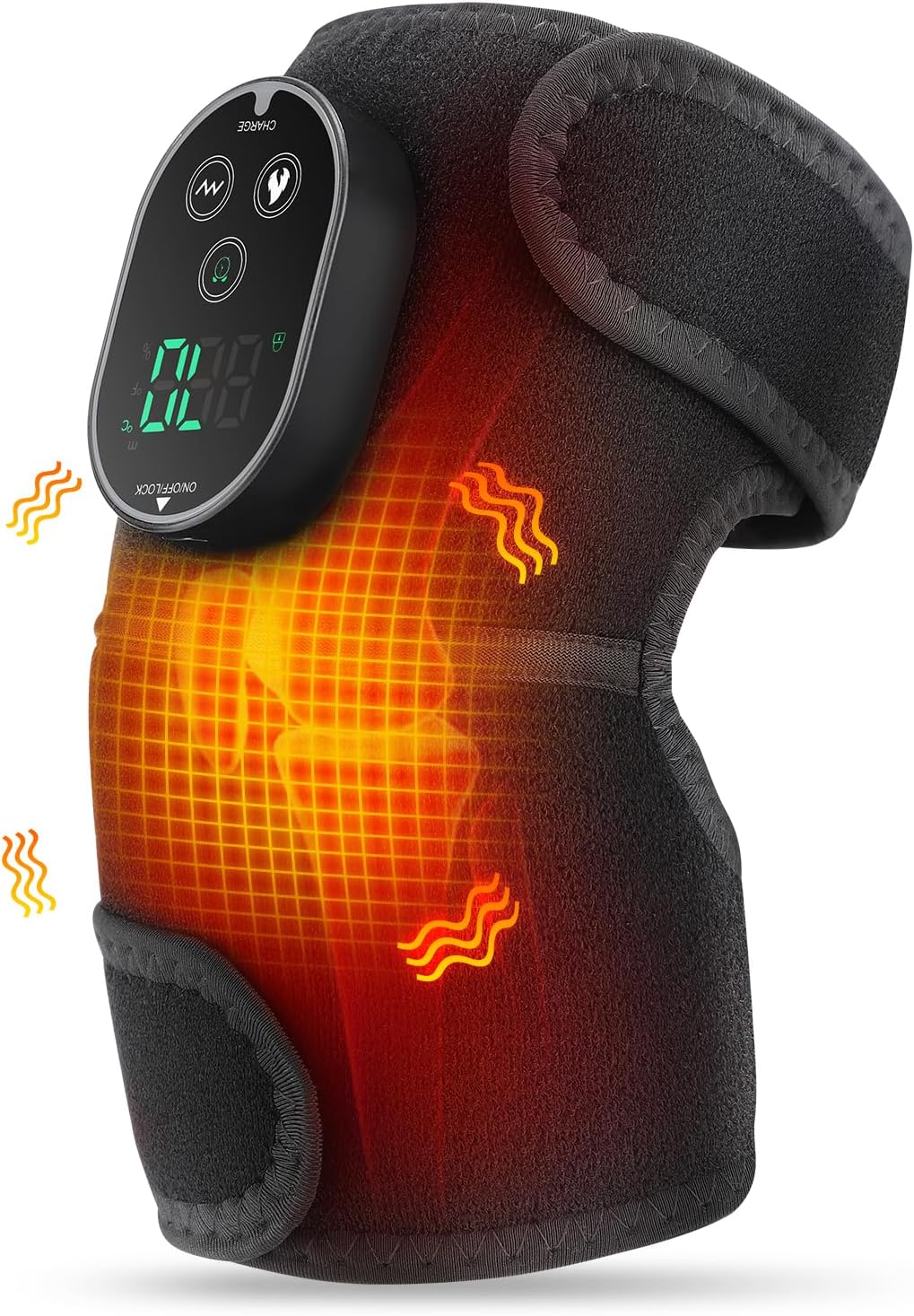 Multifunktionel Ledningsfri opvarmet knæmassageapparat med vibration