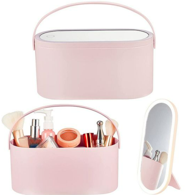 360° Roterbar USB Multifunktionel Makeup Opbevaringsboks