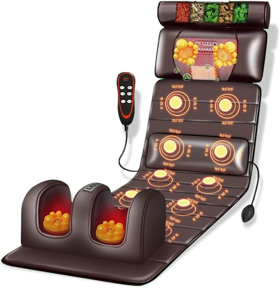 Shiatsu  helkropsvarmemåtte med 10 vibrerende knuder,