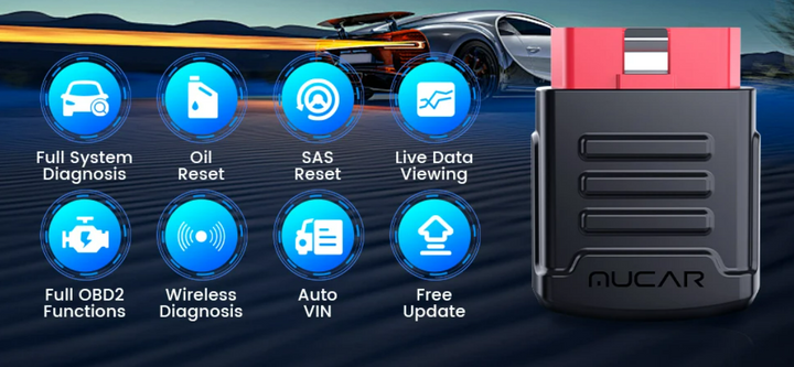 MUCAR BT200 OBD2 Scanner Diagnostisk Værktøj Bluetooth, Fuldt System Automotive Scan Tool Gratis Olie / SAS 15 Nulstil Kode Læser
