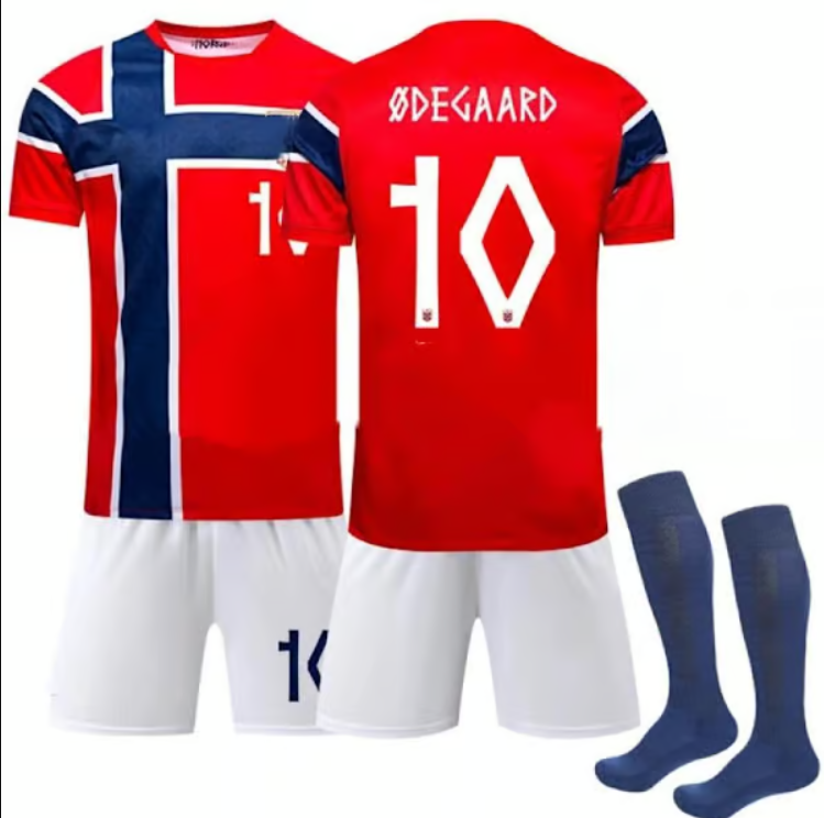 Ødegaard  nr 10, 3-dele fodboldstrøjer - Norge