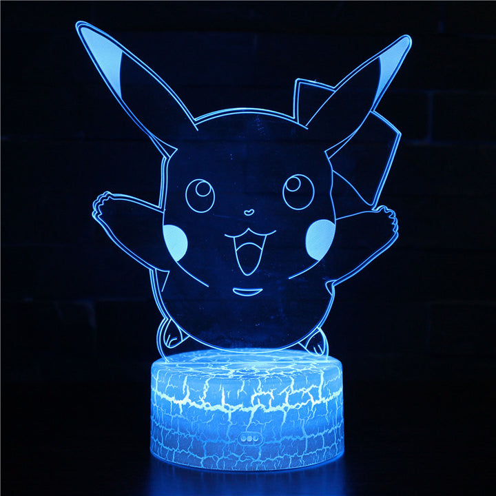 Pokémon Go Pikachu 16 LED 3D Natlampe til Børn + Fjernbetjening
