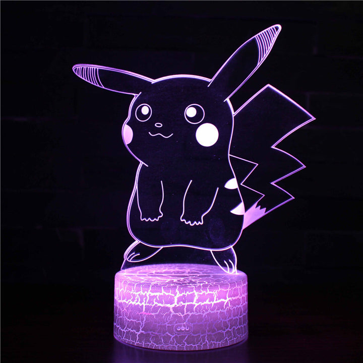 Pokémon Go Pikachu 16 LED 3D Natlampe til Børn + Fjernbetjening