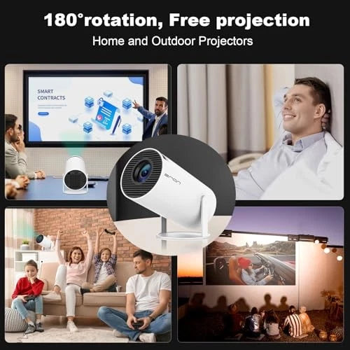 HY300 Pro Android 11 Smart Projector m. dobbelt WiFi, Bluetooth 5.0 - Hvid