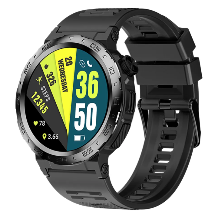 5ATM-Multifunktioner Sport Smart Watch med Amoled HD skærmen-Sort