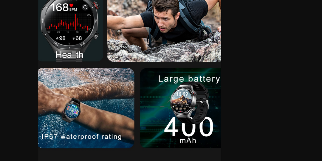 Herre smartwatchet med helbredsovervågning, sportssporing
