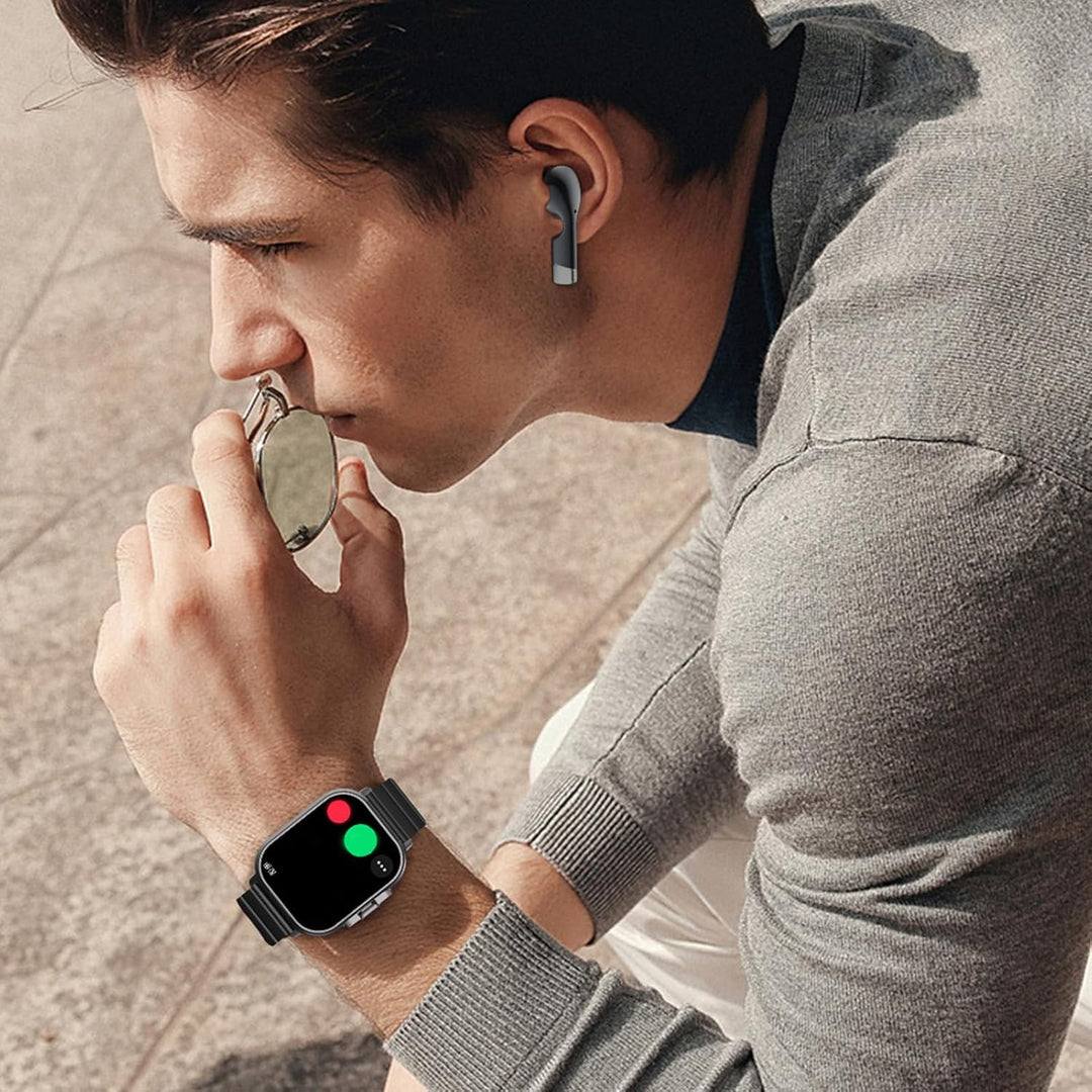 Smartwatch med øretelefoner, 2-i-1 til musik og opkald