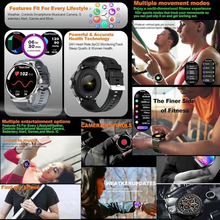 Militærur til mænd  storskærms fitnesstracker