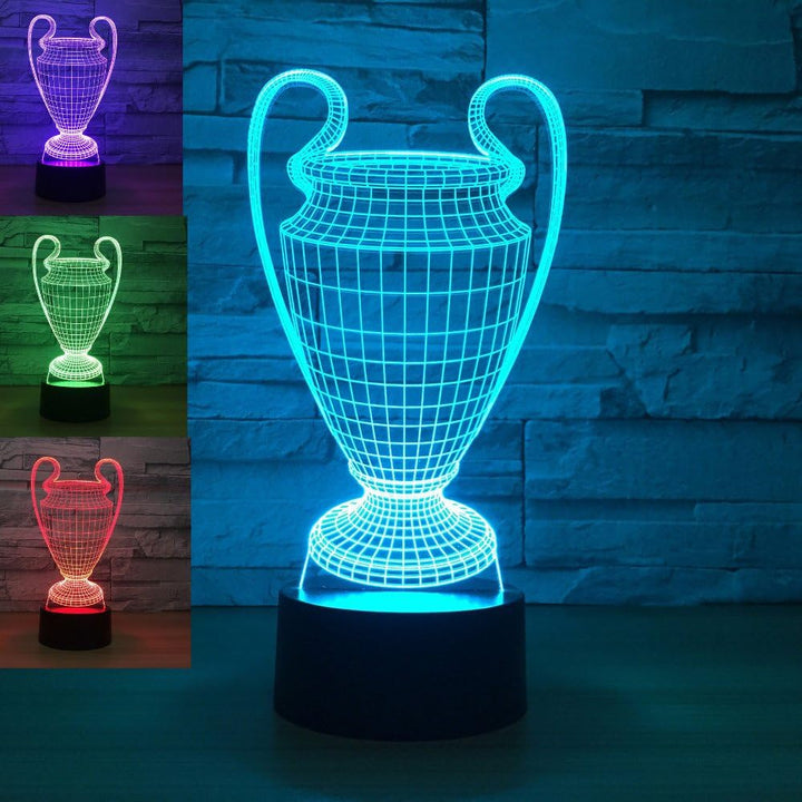 3D Fodboldpokal Trofæ Natlampe 7 Farver