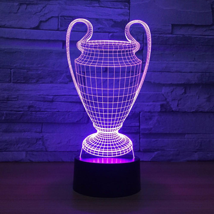3D Fodboldpokal Trofæ Natlampe 7 Farver