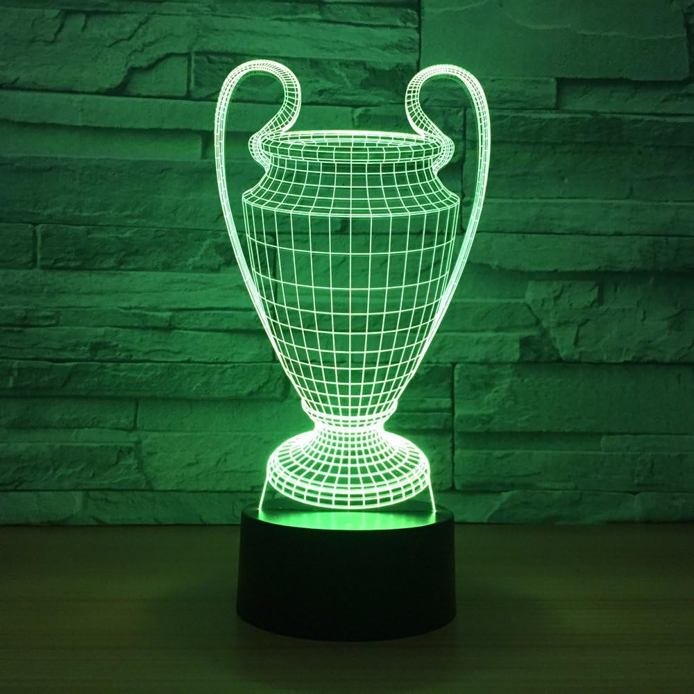 3D Fodboldpokal Trofæ Natlampe 7 Farver