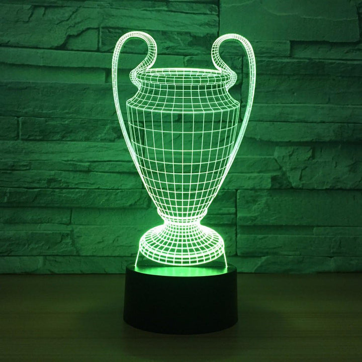 3D Fodboldpokal Trofæ Natlampe 7 Farver