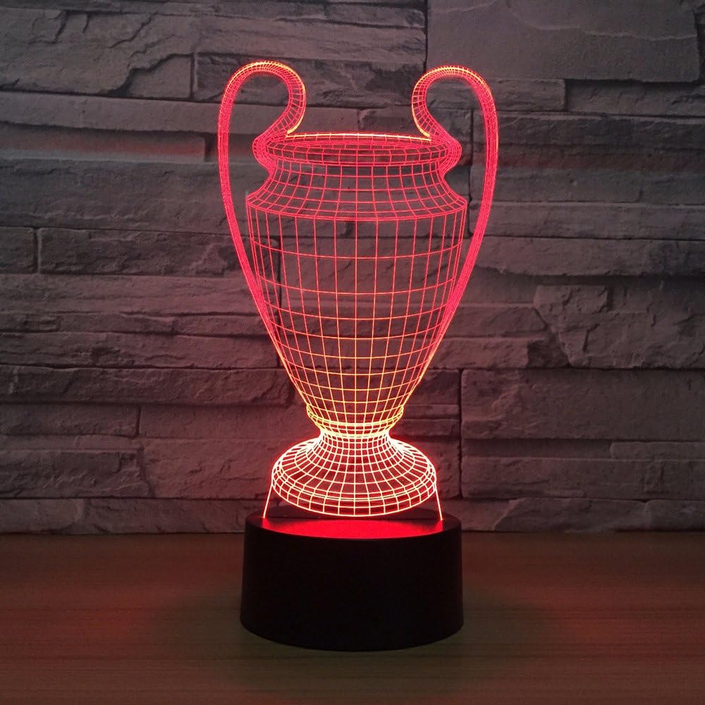 3D Fodboldpokal Trofæ Natlampe 7 Farver