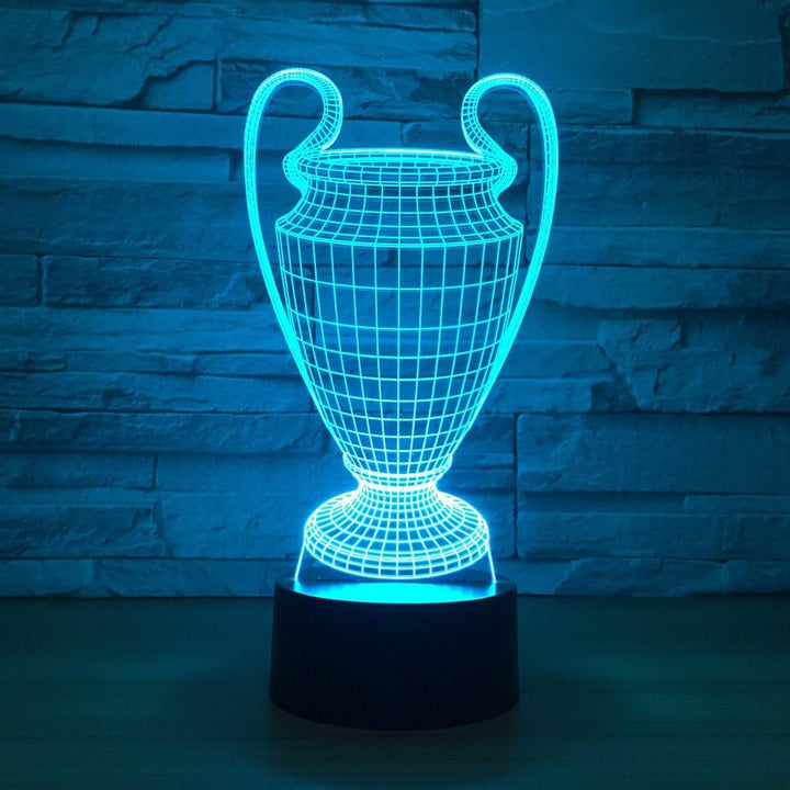 3D Fodboldpokal Trofæ Natlampe 7 Farver