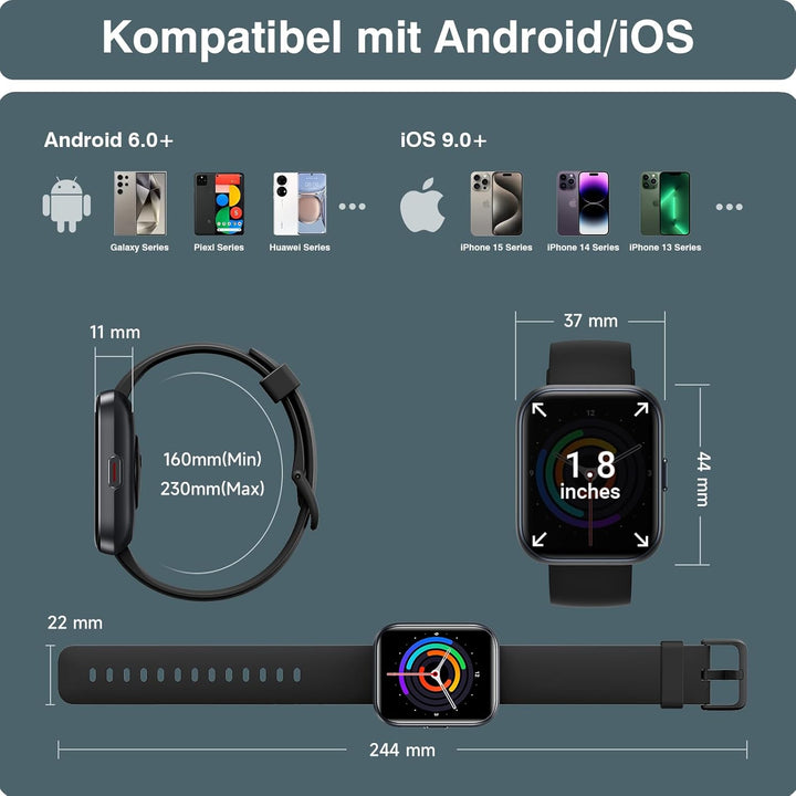 Ultra tynd smartwatch til både mænd og kvinde