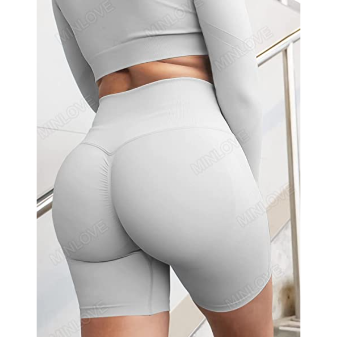 Tiktok Butt Lifting Seamless Shorts-Lyse grå